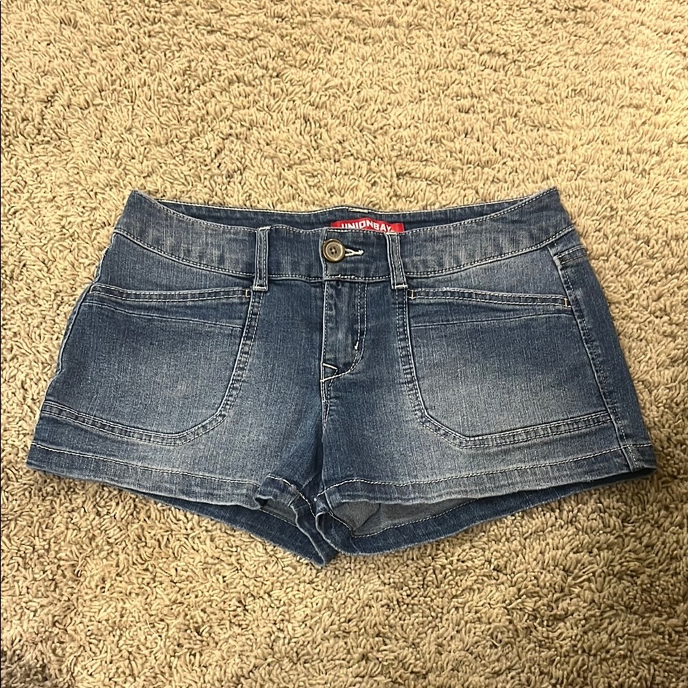 Low-Rise Blue Jean Shorts